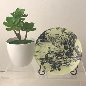 NWT - VINTAGE OLD NAVY SUPPLY CO. Glass Victorian Family Fishing Trinket Dish